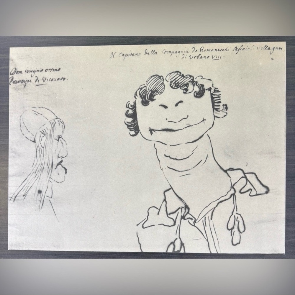 CARICATURE Giovanni Gian Lorenzo Bernini Fine Art Print Antique Vintage Original